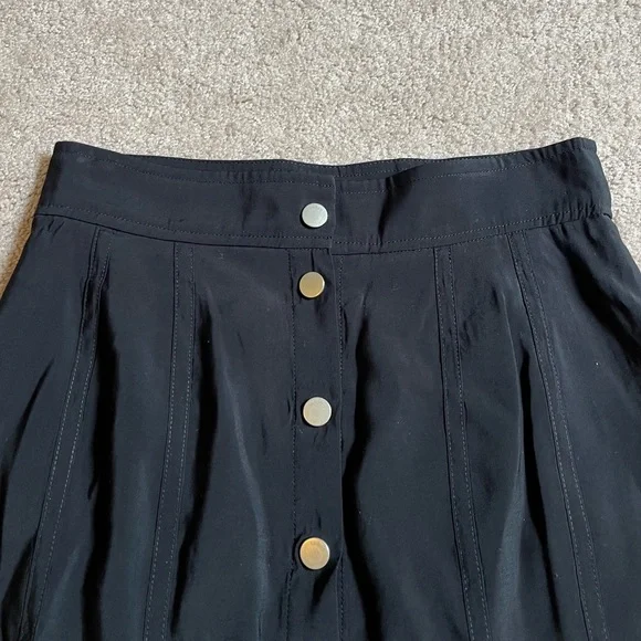 Ba&sh Black Viscose Blend Snap Front Chan Lady Skirt Sz. 1 (4) - Picture 3 of 5